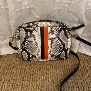 Midi Sac Python Embossed Leather Crossbody